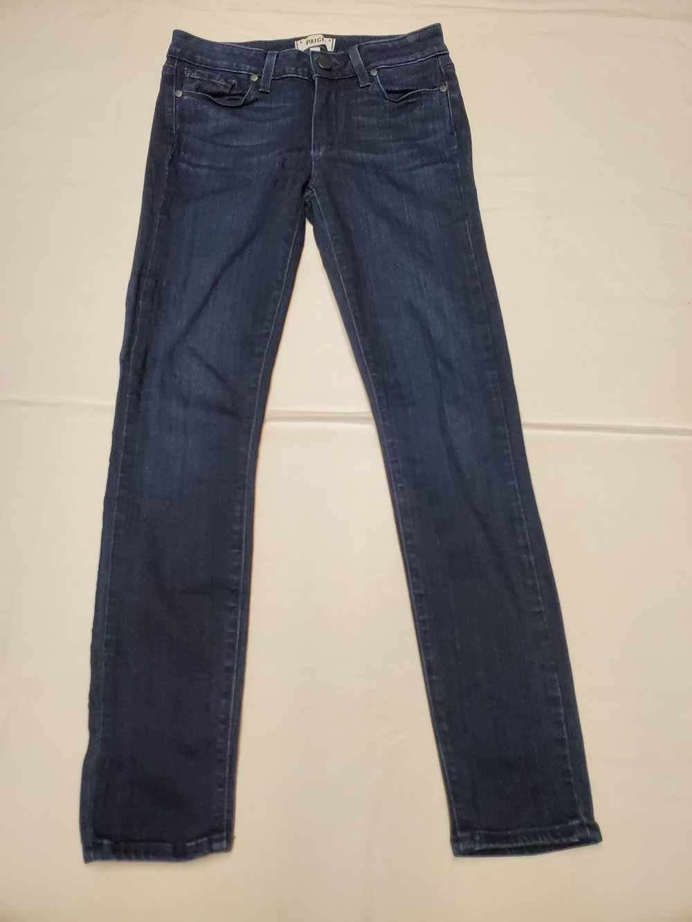 PAIGE Dark Wash Skinny Jeans Size 27 | Premium Stretch Denim Mid Rise Slim Fit